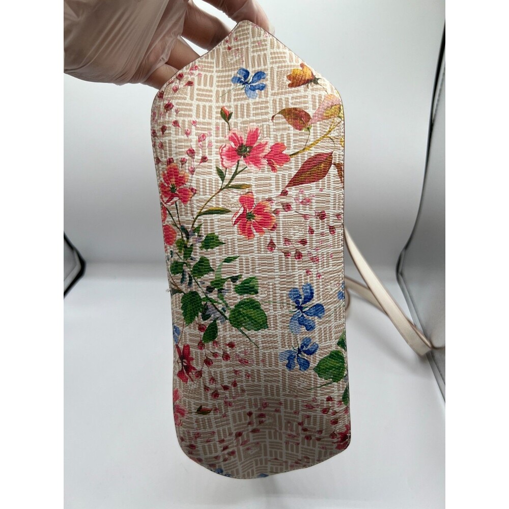 Anne Klein Floral Tote Bag White Multicolor Shoulder Purse Spring Summer - Picture 6 of 16